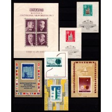 Polen. Lot med 7 forskellige blokke. Postfriske. Vores pris 200 kr.