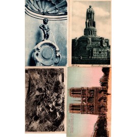 1930 - Europa - Ufrankerede postkort .