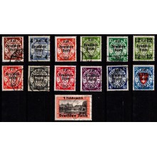Danzig frimærker overtryk Deutsches Reich og nye værdier. 