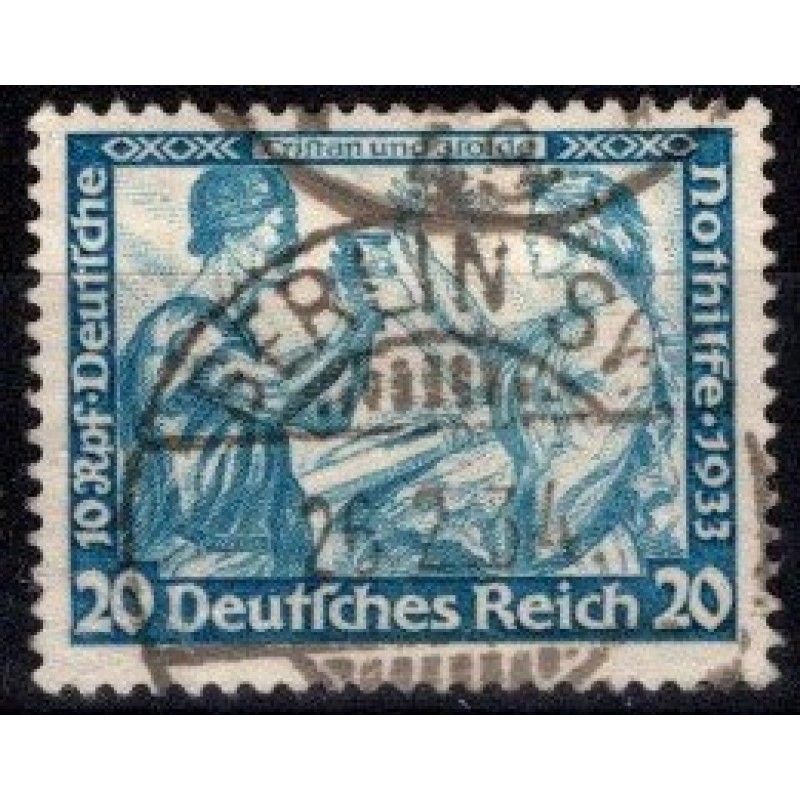 Tysklad - Tysk Rige - Wagner nødhjælp - 20+10 lyseblå - Takket 13 3/4 x 14.