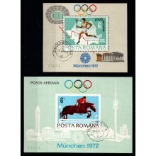 München-olympiaden. 2 miniark. Takket og utakket.