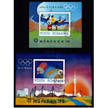 München-olympiaden. 2 miniark, takket og utakket. 