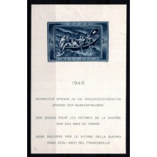 Schweiz - Velgørenhedsmærke for krigsofre - Miniark - Ustemplet,