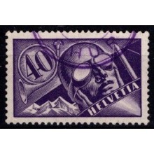 Schweiz - Luftpost 40 cent violet/lilla - enkeltmærke.
