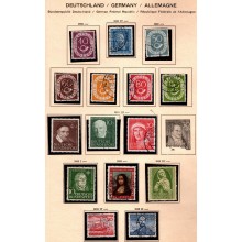 1949-1988. Vesttyskland. Bund. Samling i ældre Schaubek album med fortryk og lommer. Stp./**