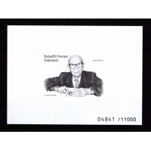 Grønland. Slania 100 år. Sorttryk. Miniark. Postfrisk. 