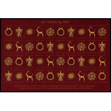 2003. Sydslesvig. Julemærker. Ufoldet. Helark. Julesymboler i halmpynt. 