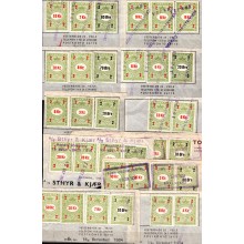 Gamle Stempelmærker fra DANMARK. Fire plancher. Samlet pris 50 kr.