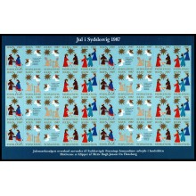 1987. Sydslesvig. Julemærker, ufoldet helark. Juleevangeliet.