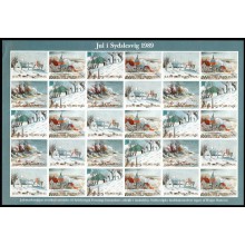 1989. Sydslesvig. Julemærker, ufoldet helark. Sydslesviske landskabsmotiver.