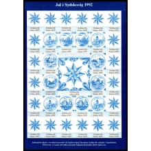 1992. Sydslesvig. Julemærker. Julestjerner og by og havmotiver.