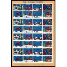 1996. Sydslesvig. Julemærke, ufoldet helark. Julemotiver med nisser, 8 forskellige.