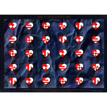 1998. Sydslesvig. Julemærker, ufoldet helark. Flettede julehjerter.