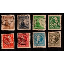 Thüringen - Sæt  - Takket - Stemplet.