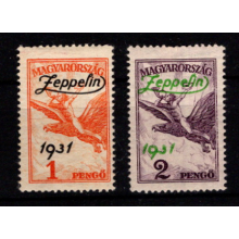 Ungarn. Zeppelin provisorier. Sæt. Ustemplet.