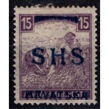 Mærke fra Kroatien med sort overtryk. Ustemplet. Høstfolk, hvide tal. 